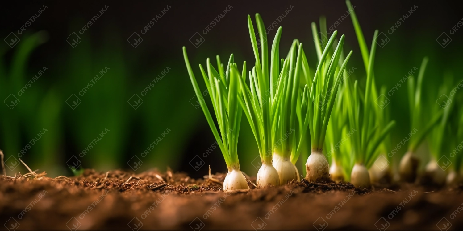 Organic radish growing in soil Gardening agriculture and farming concept