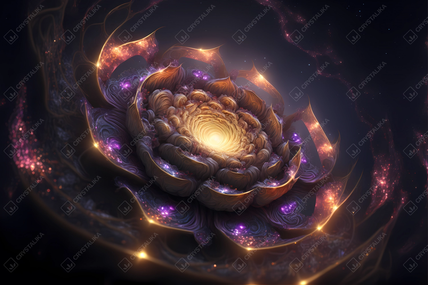 Beautiful cosmic flower made of colorful fractals