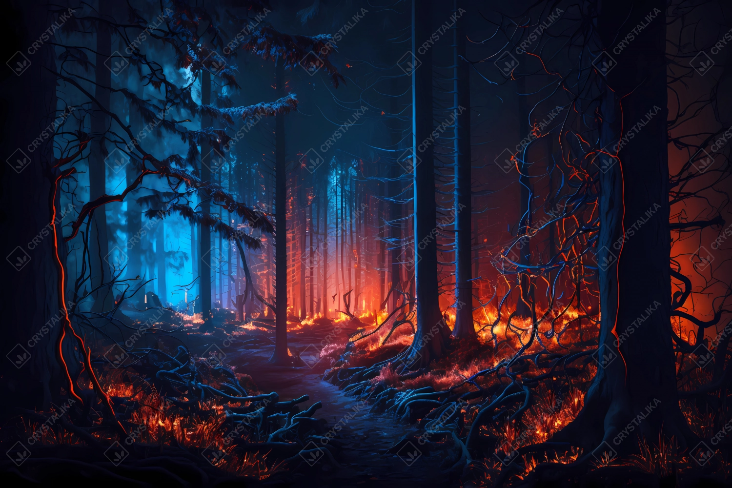 Forest burning