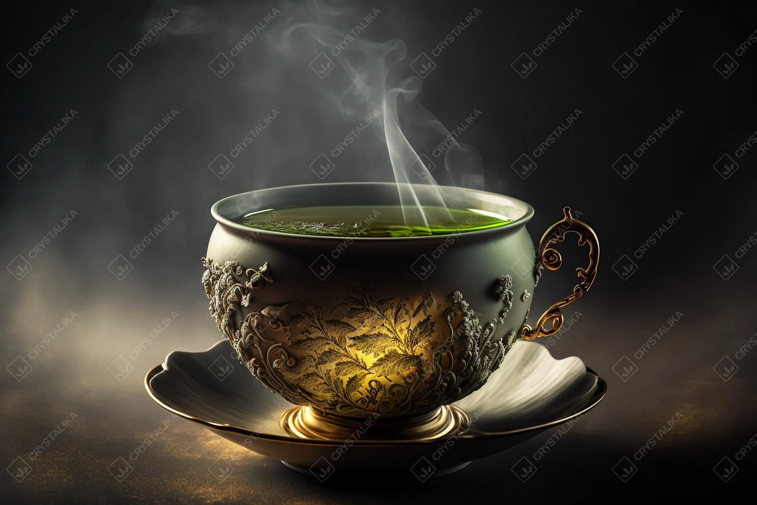 A luxurious cup of green tea