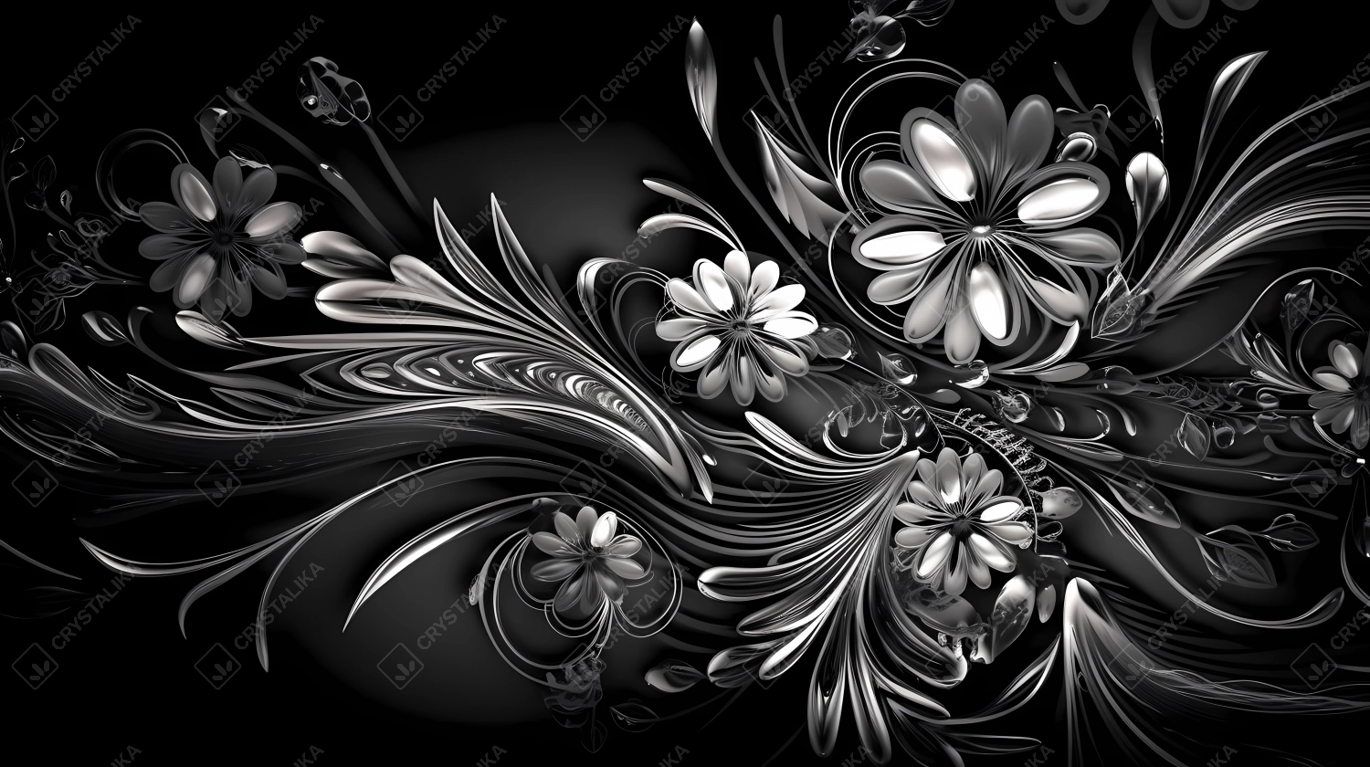 Beautiful black and white floral wallpaper