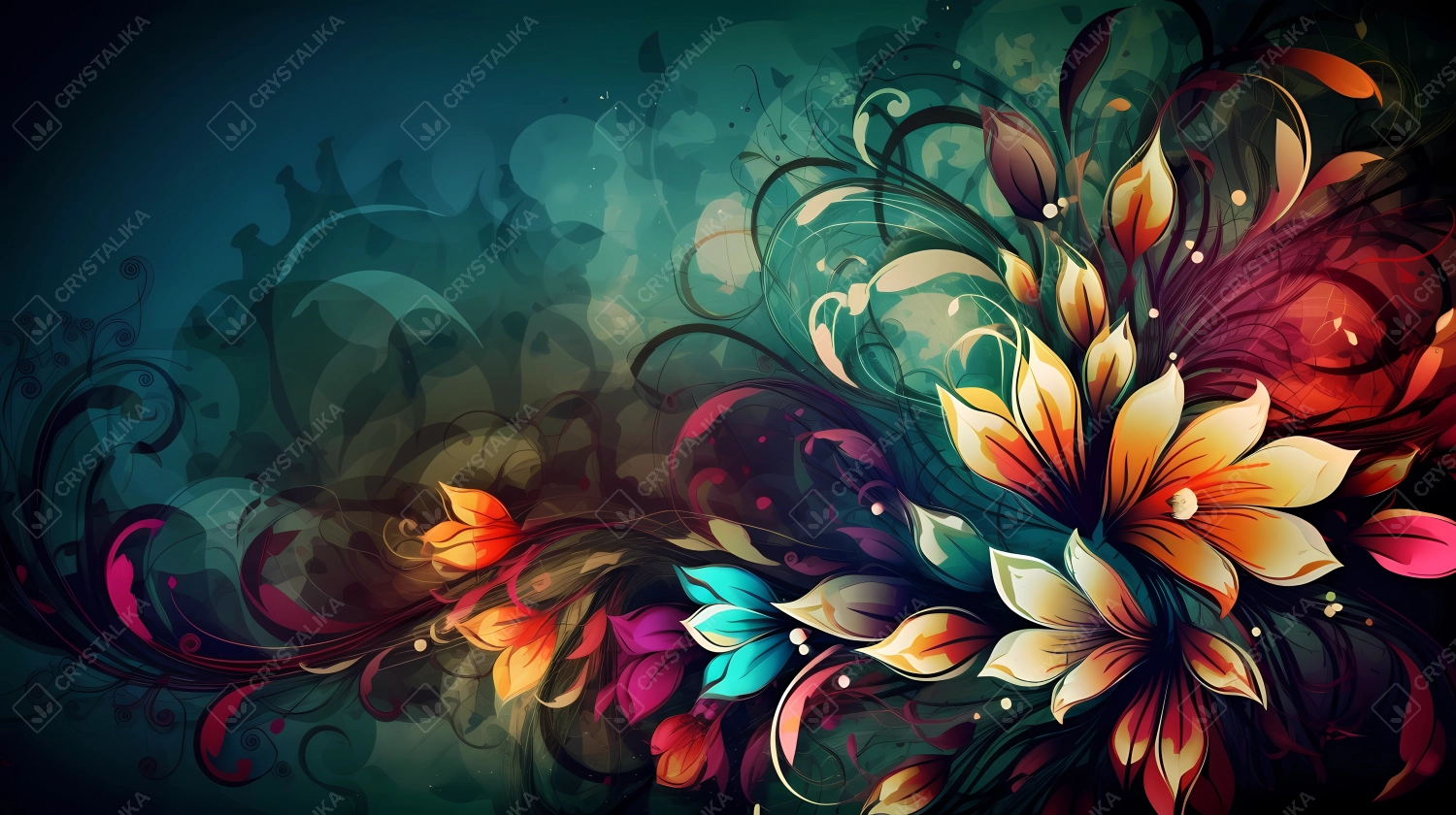 Beautiful colorful floral wallpaper