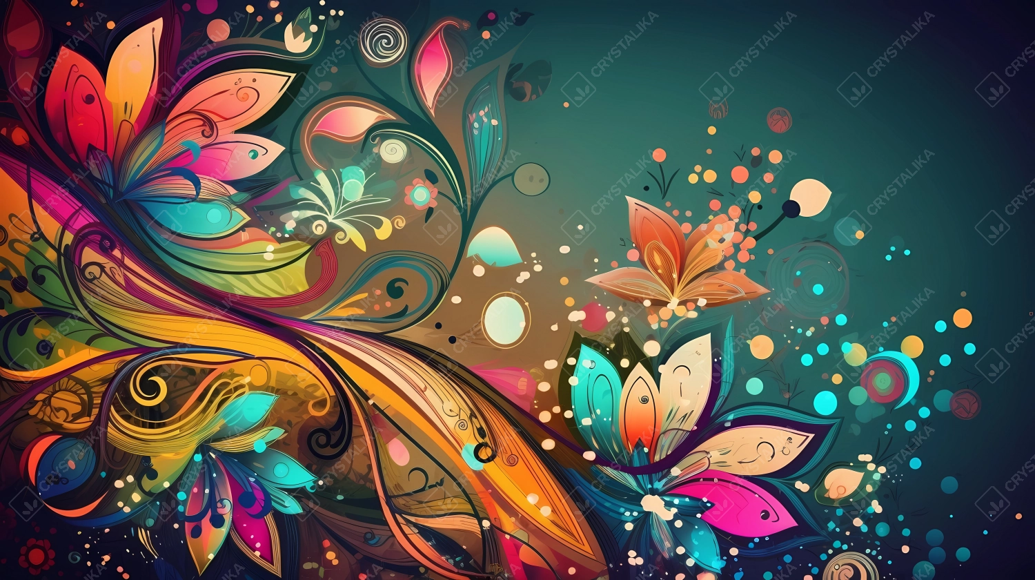 Beautiful colorful floral wallpaper