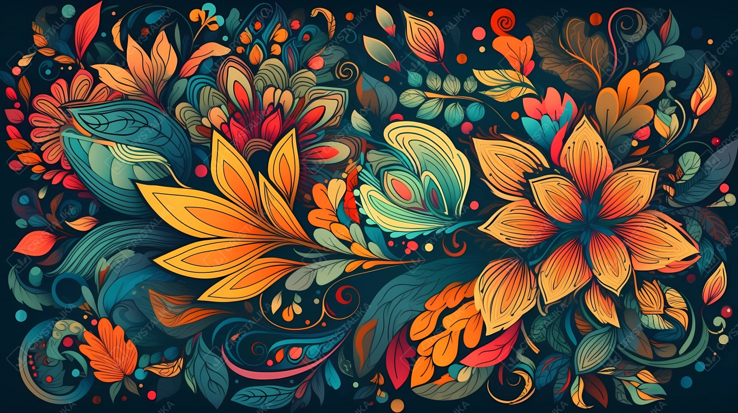 Beautiful colorful floral wallpaper