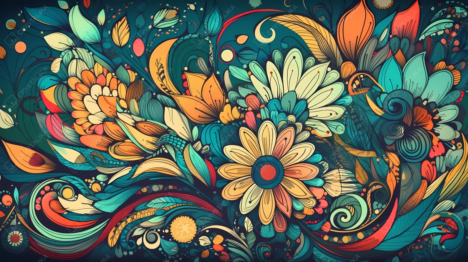 Beautiful colorful floral wallpaper