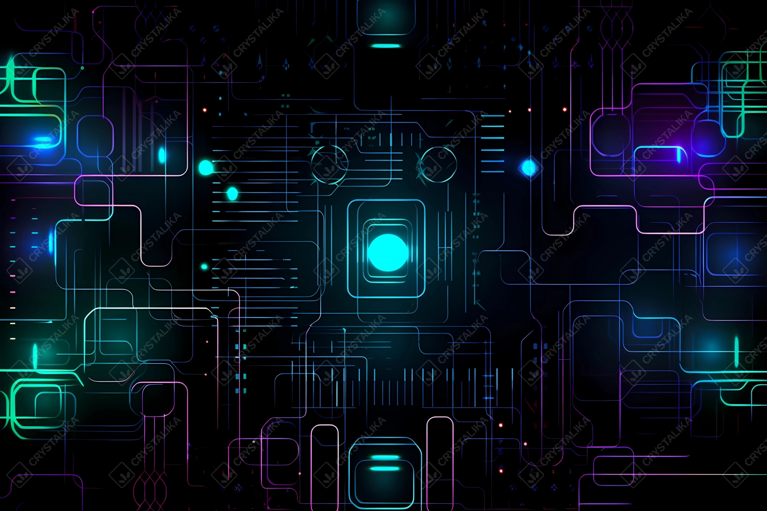 Amazing technical neon wallpaper