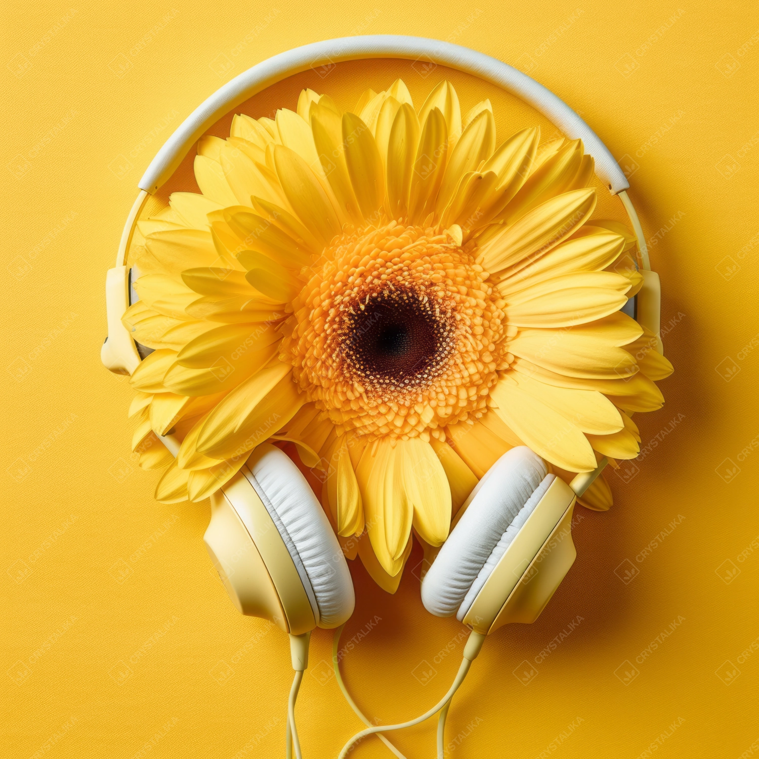 Yellow headphones