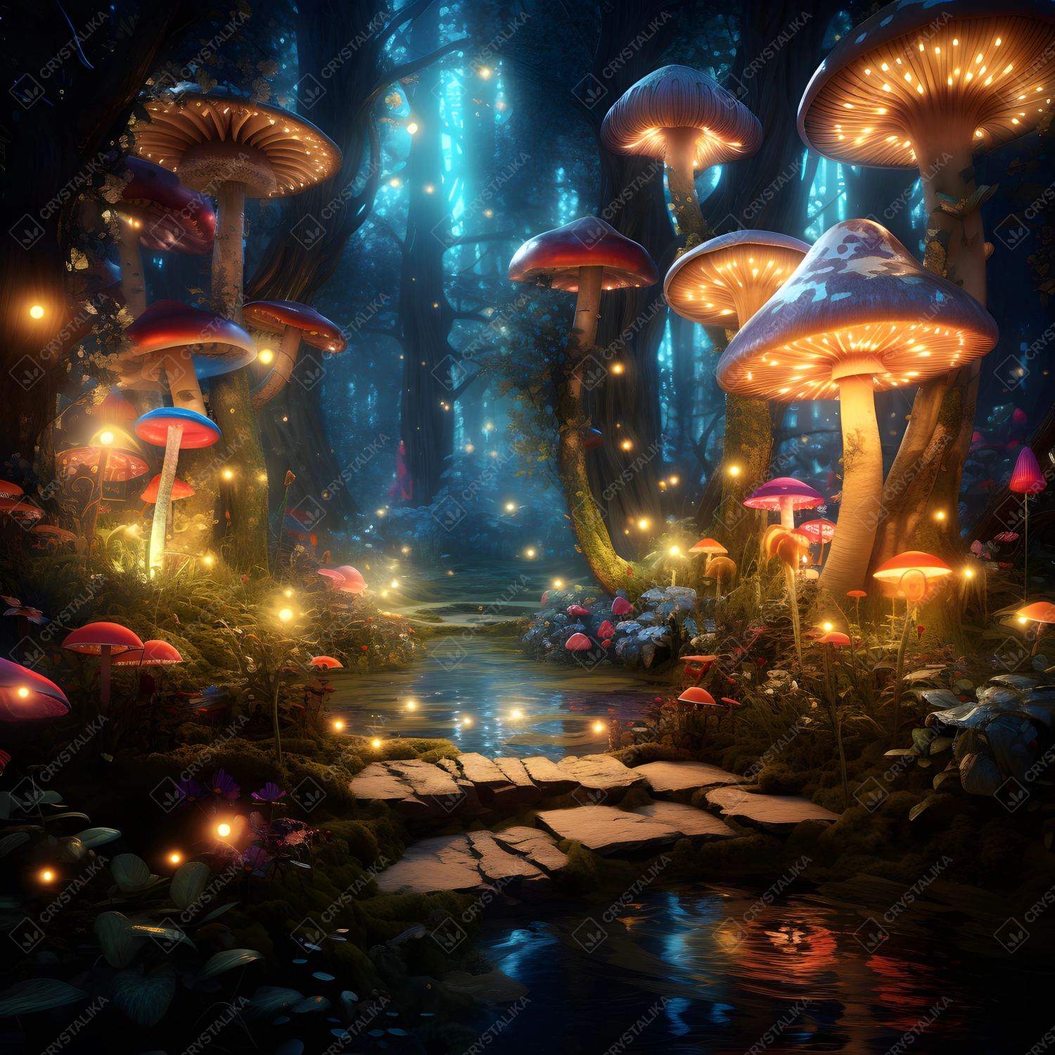 Magical Shimmering Mushroom Garden
