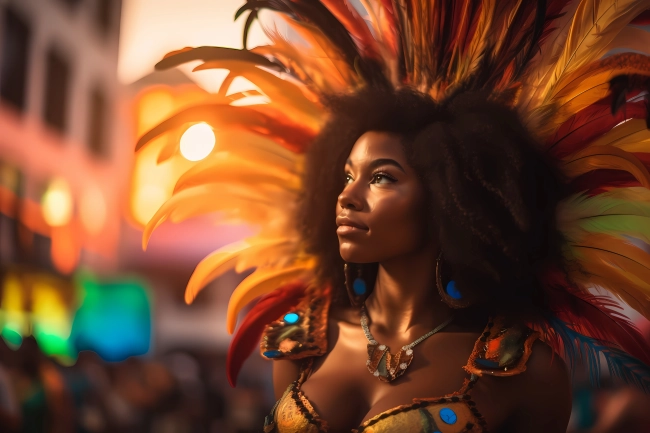 Beautiful black goddess of Rio de Janeiro carnival