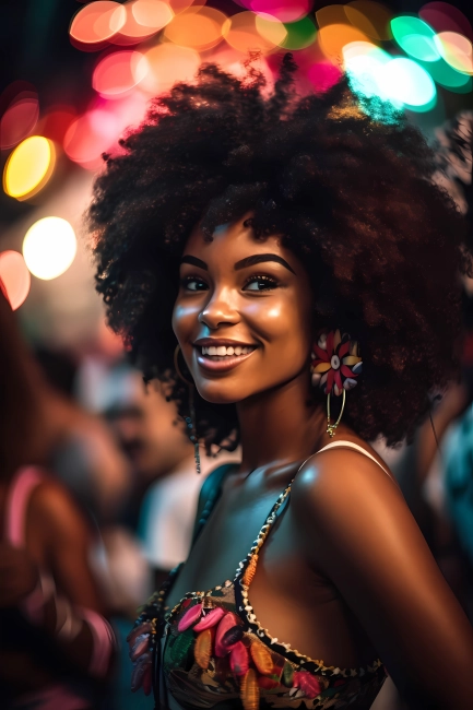 Beautiful black goddess of Rio de Janeiro carnival