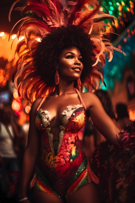 Beautiful black goddess of Rio de Janeiro carnival