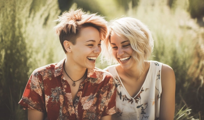 LGBT Lesbian Couple Moments Happiness Concept.