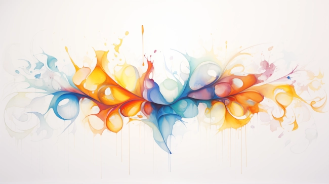 Abstract Synchrony in Watercolor Painting