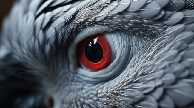 Closeup African grey parrot(Psittacus erithacus) stay on the tripod