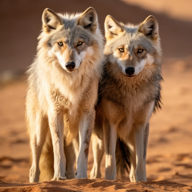 Arabian Wolf (Canis Lupus) Arabs Staring on The Camera