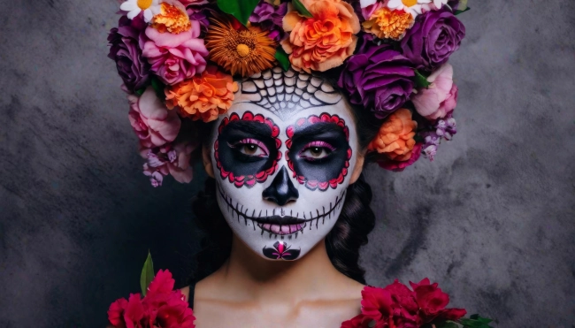 woman with hallowen make-up