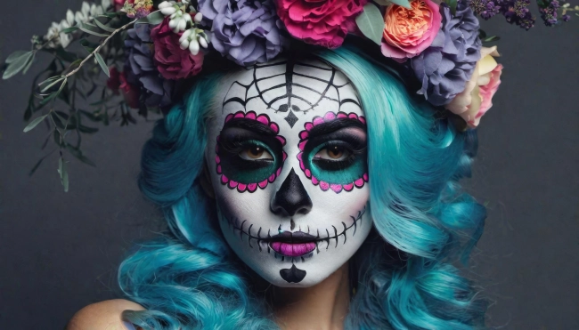 woman with hallowen make-up