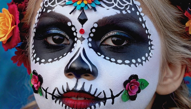 woman with hallowen make-up