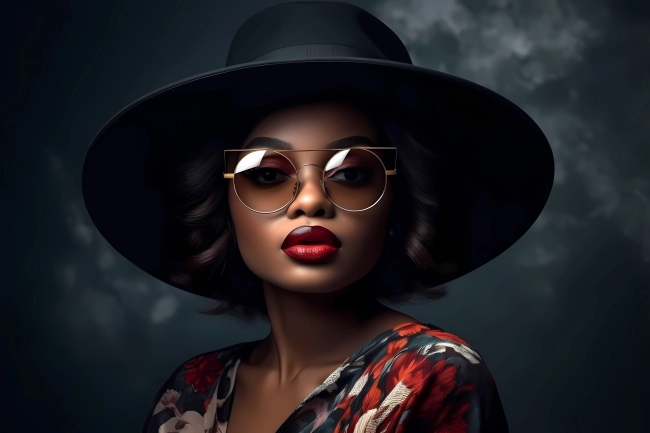 Fashion portrait of a confident modern young black woman