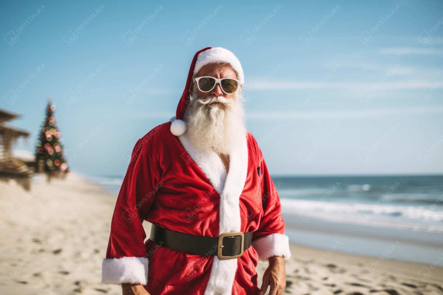 Santa Claus on the beach