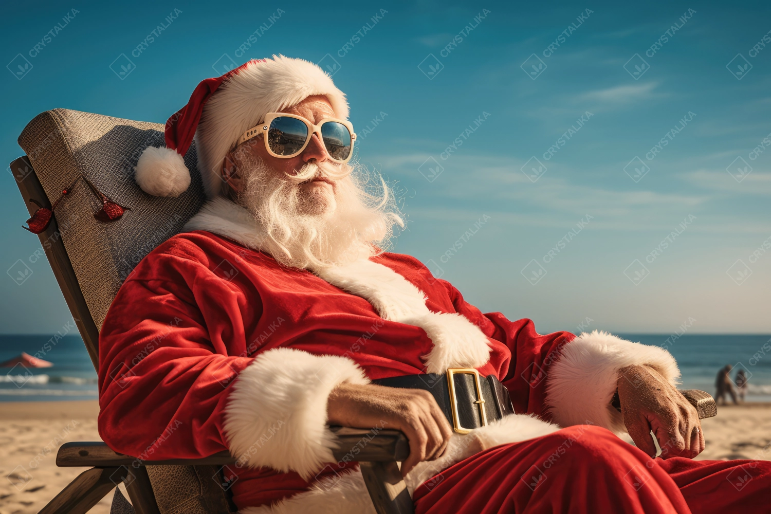 Santa Claus on the beach