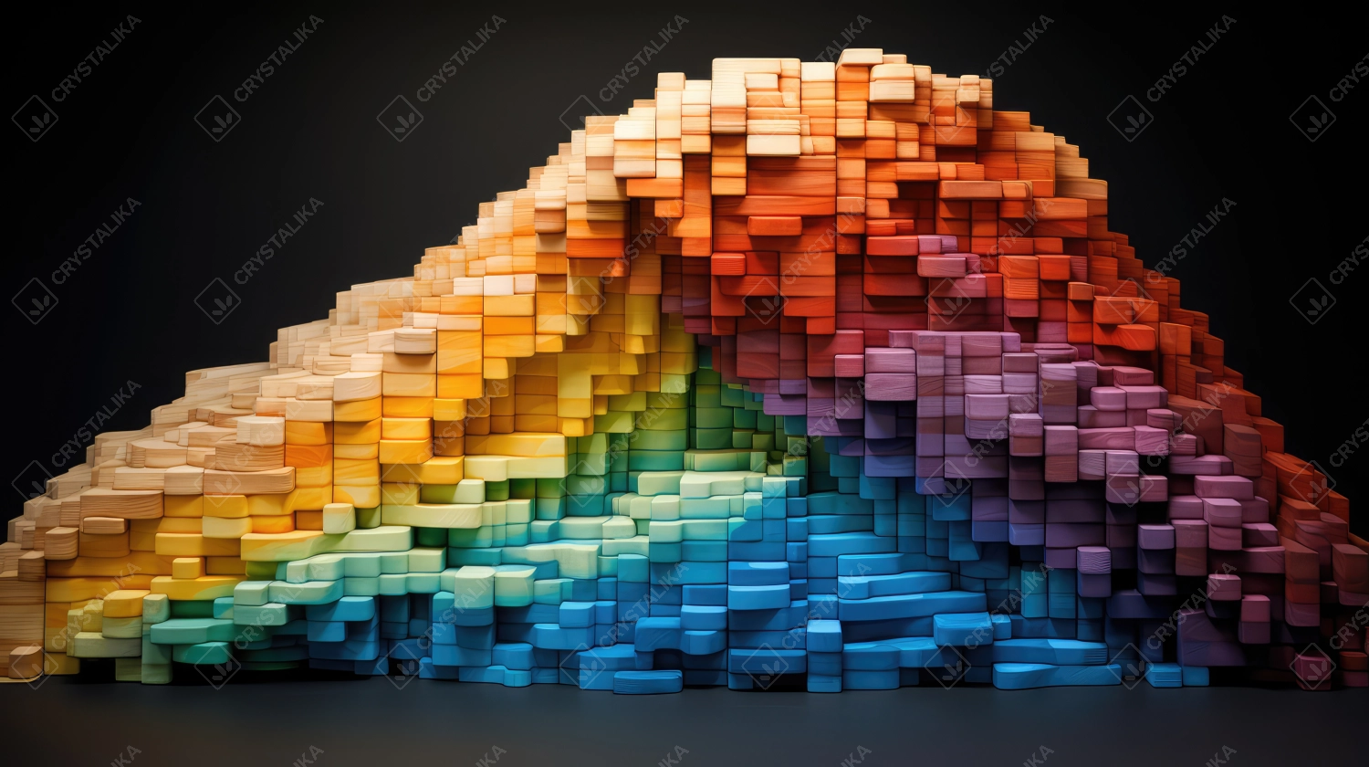 A Spectrum of Expanding Multi Colored Wooden Blocks