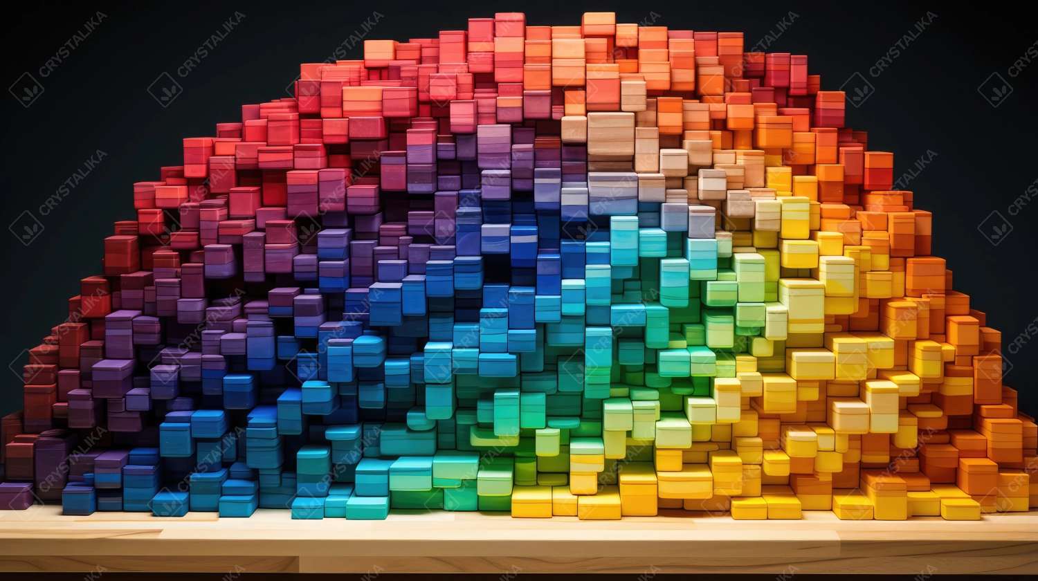 A Spectrum of Expanding Multi Colored Wooden Blocks