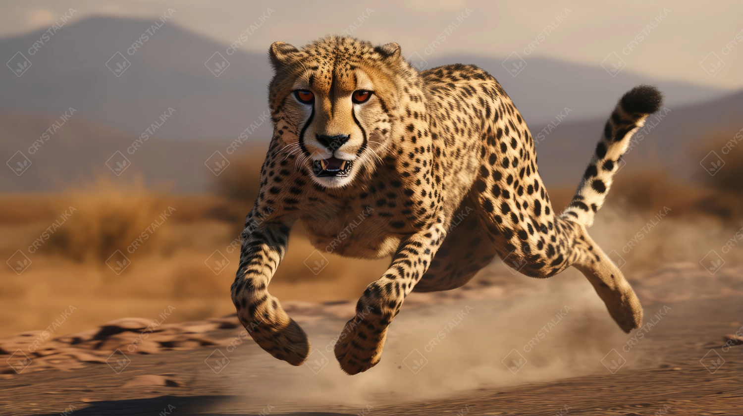 A swift cheetah sprinting