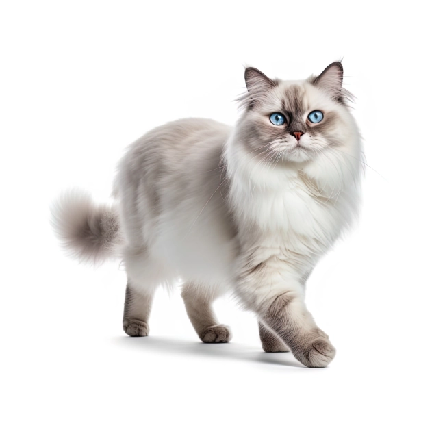 cat on isolated white background