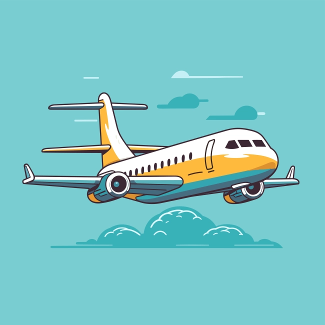 Vector art illustration of airplanes, high resolution, colorful, easy combined