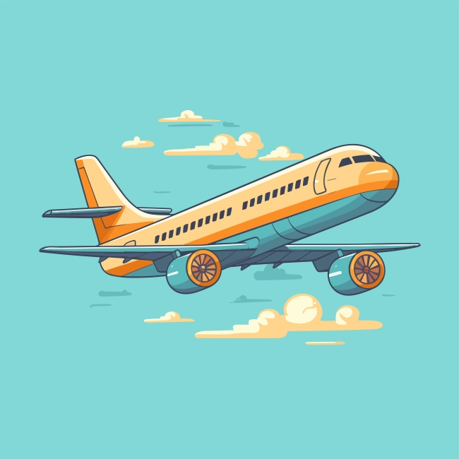 Vector art illustration of airplanes, high resolution, colorful, easy combined