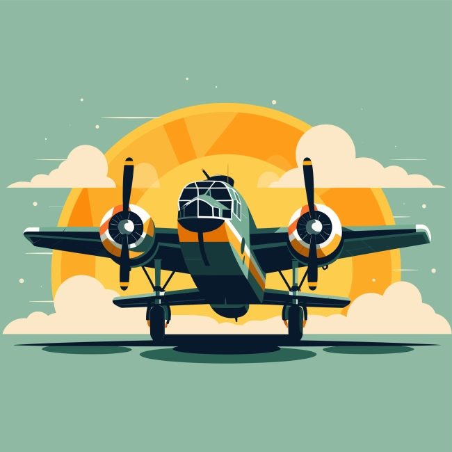 Vector art illustration of airplanes, high resolution, colorful, easy combined