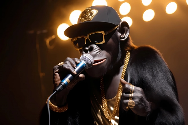 Chimpanzee gangsta rapping