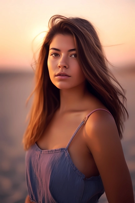 Beautiful young model - beach portrait