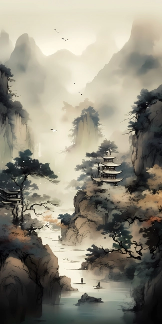 Traditional Chinese landscape painting