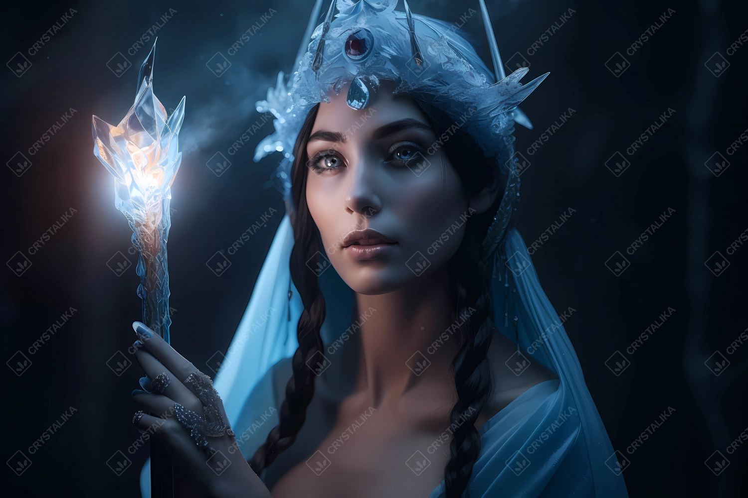 Portrait of a beautiful ice queen