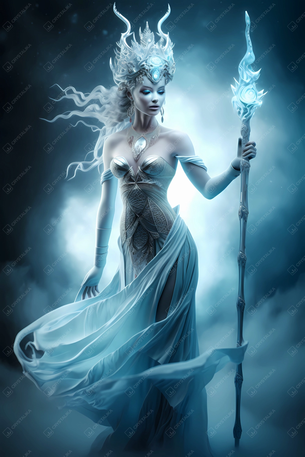 Portrait of a beautiful ice queen