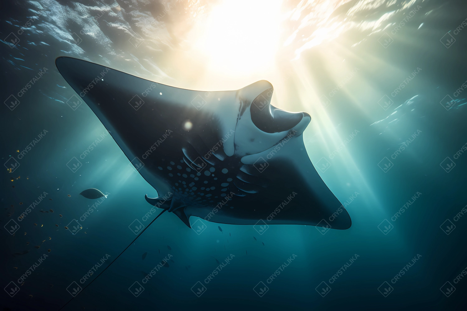 Manta ray swimming in the ocean