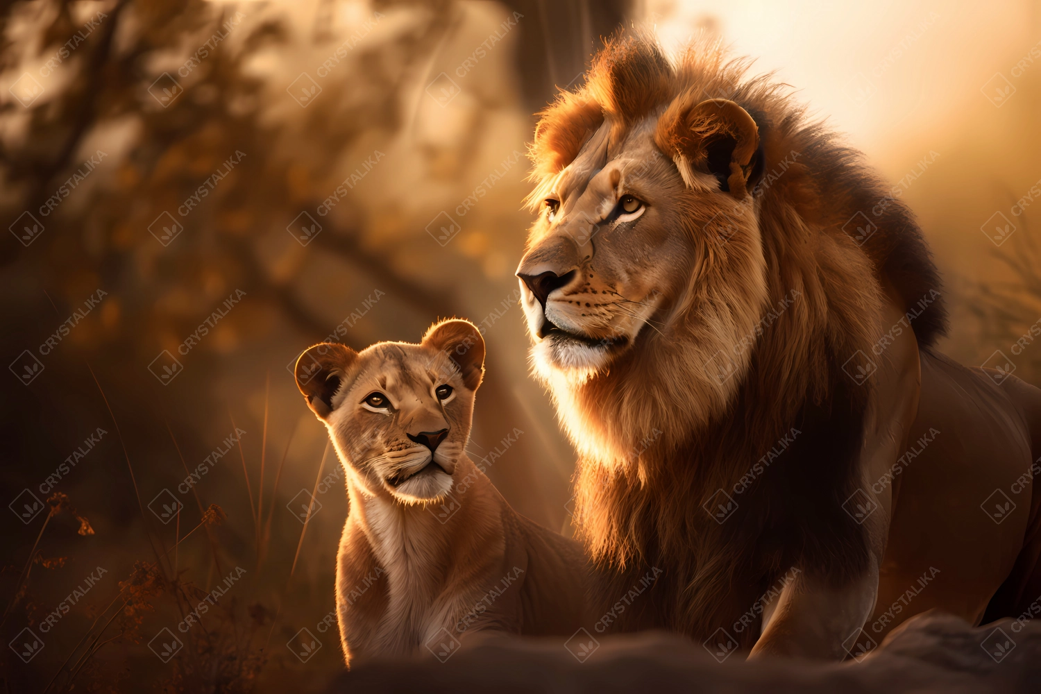 Lion family - father and son