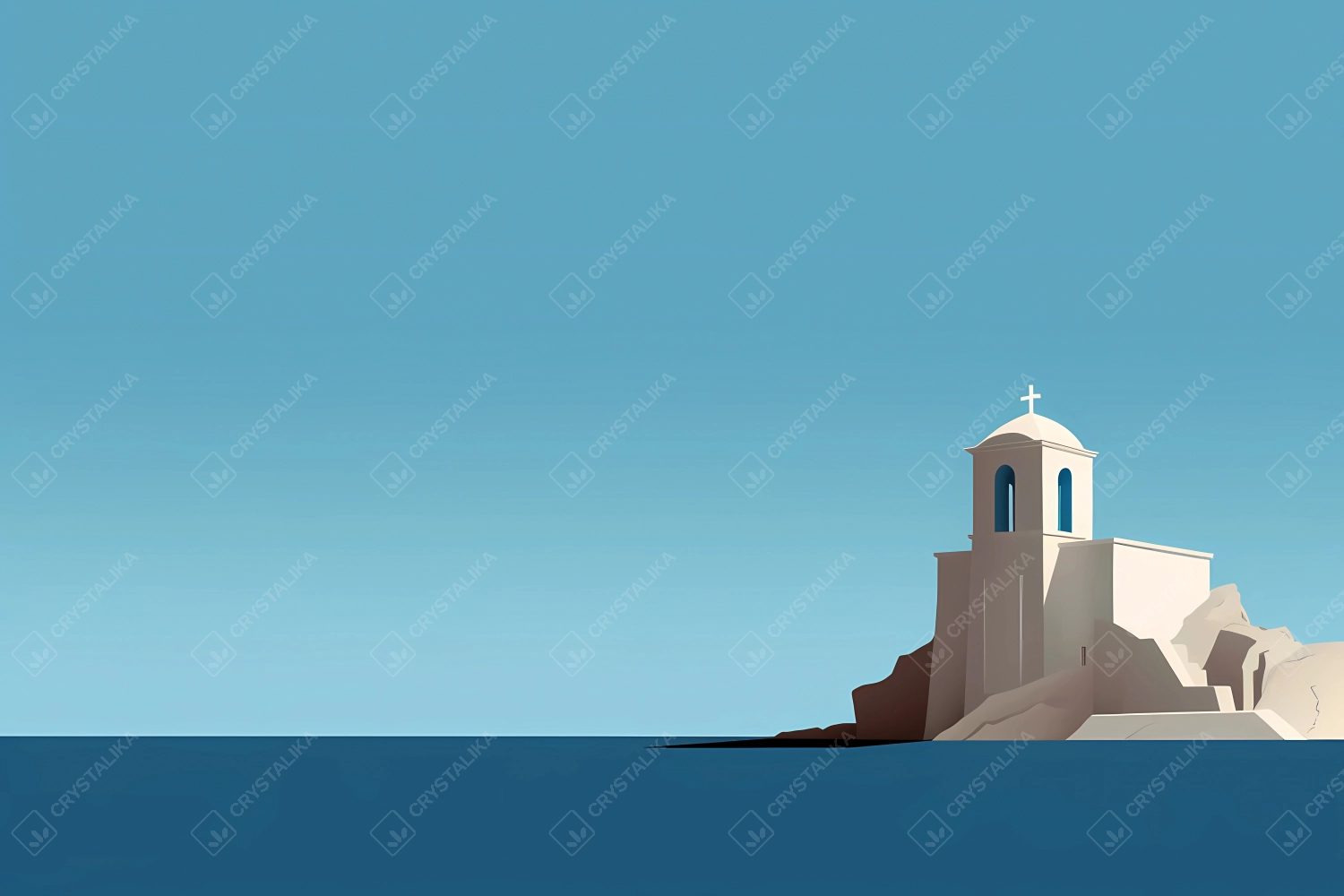 Minimalistic art depicting Greece