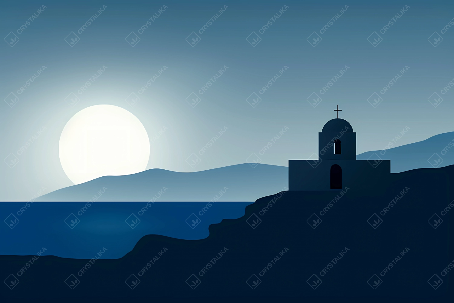 Minimalistic art depicting Greece