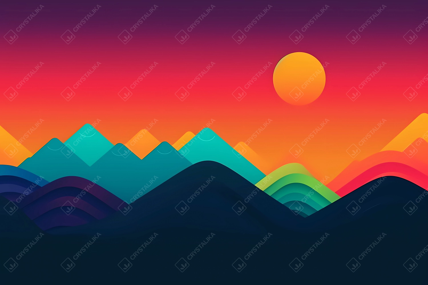 Colorful minimalistic landscape background