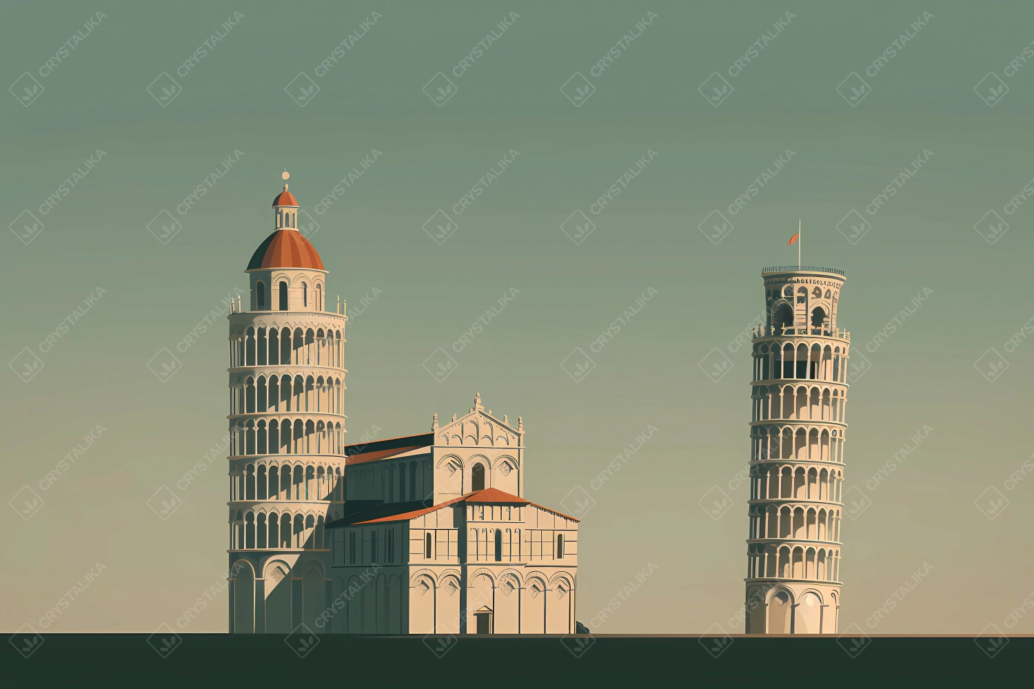 Minimalistic art depicting Italy