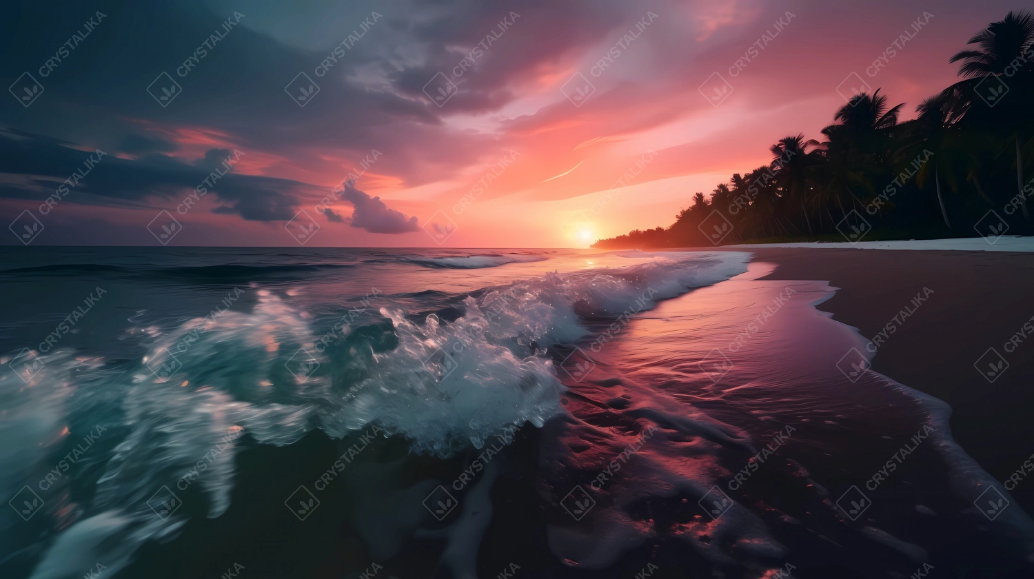 Beautiful sunset over the beach