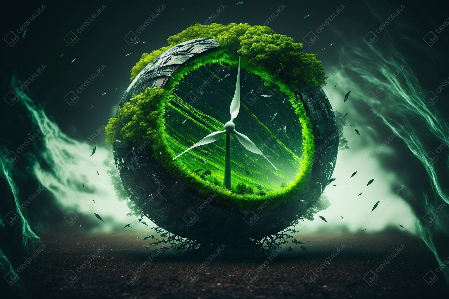 Abstract concept of green energy,