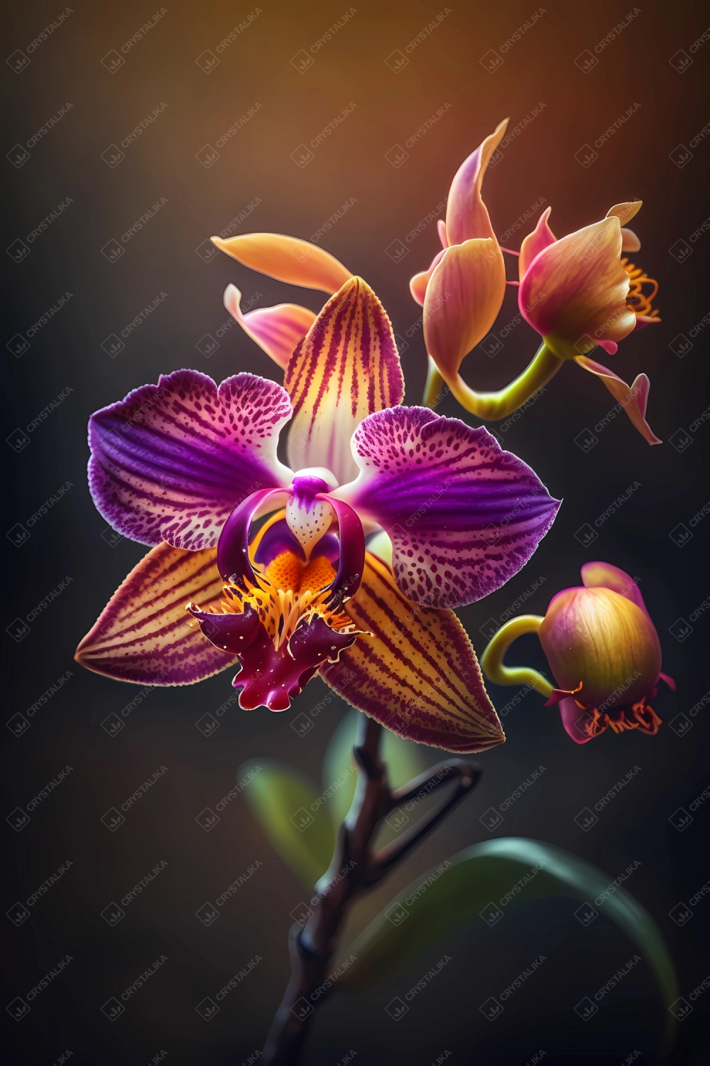 Macro of a beautiful wildlife orchid