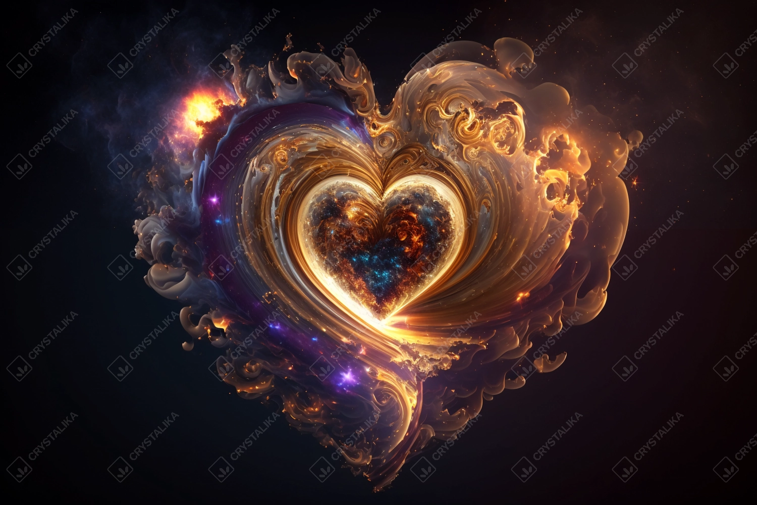 Beautiful fantasy abstract concept of a heart