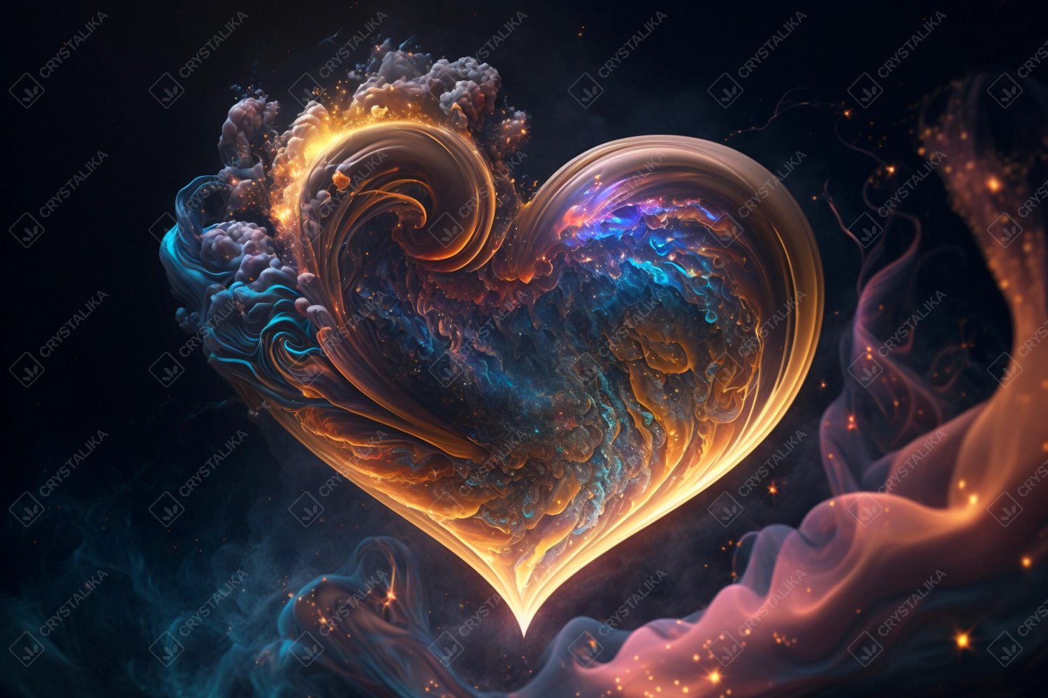 Beautiful fantasy abstract concept of a heart