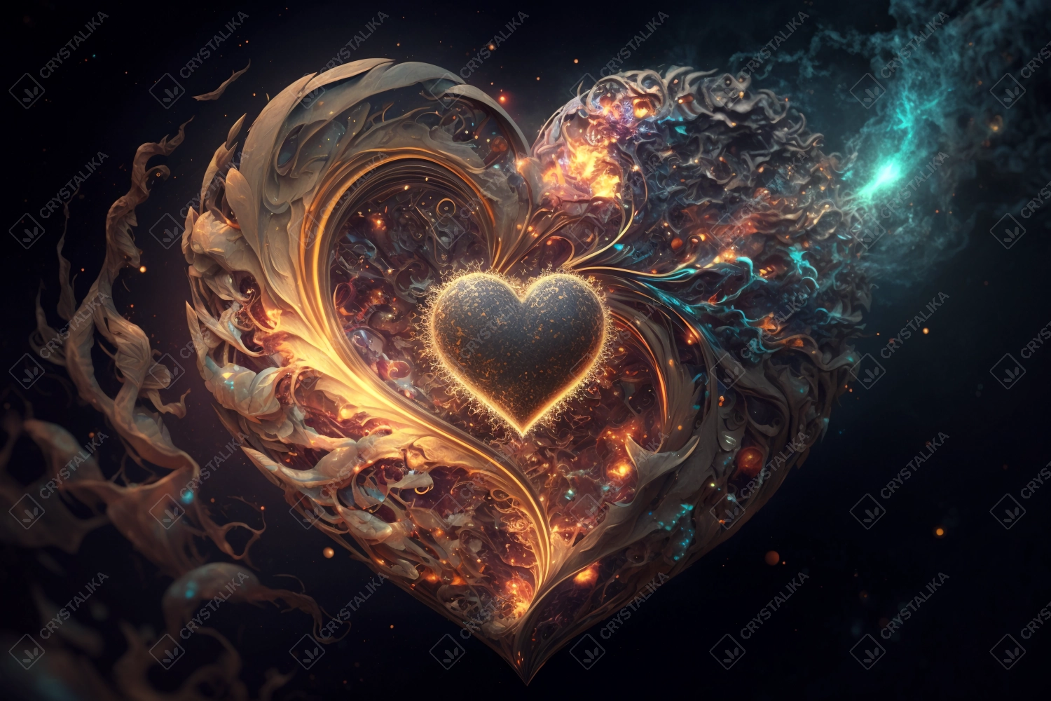 Beautiful fantasy abstract concept of a heart