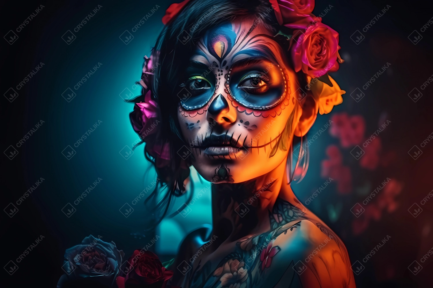 Portrait of gorgeous tattooed Latina model